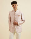 Dusty Pink Floral Jaal Patterned Jodhpuri Set